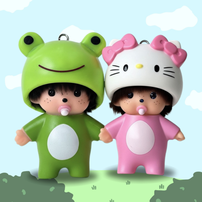 키티 케로 몬치치 키링 2p 세트 가방꾸미기 캐릭터 백참 키홀더