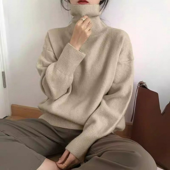 소소온 베이직 소프트 터틀넥 니트 스웨터 겨울 데일리룩