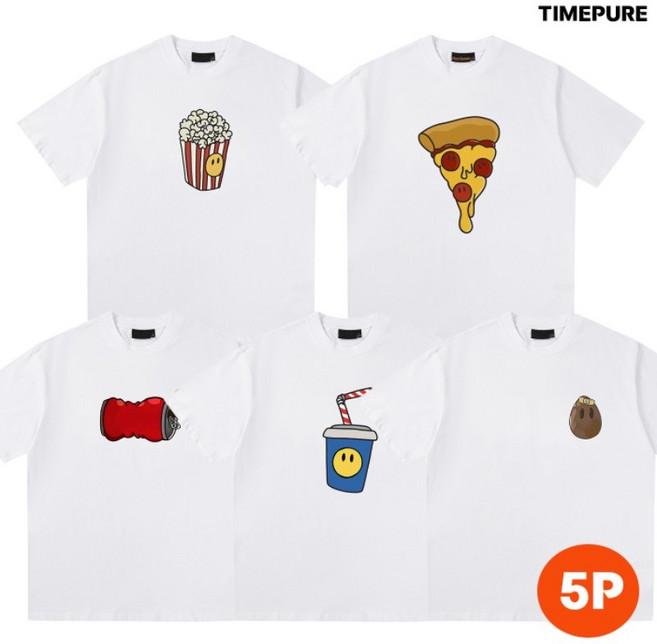 2026 여름 100%면 빅사이즈 러블리 반팔 캐주얼 데일리 반팔티 5종세트