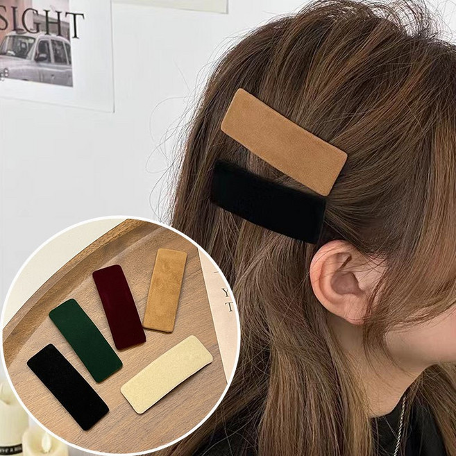 ZMBIRD 5종세트 여성 머리핀 예쁜 스퀘어 플리스 똑딱핀 N1431