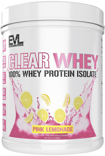 EVLUTIONNUTRITION 클리어 분리유청단백질 핑크 레모네이드 맛, 1개, 500g