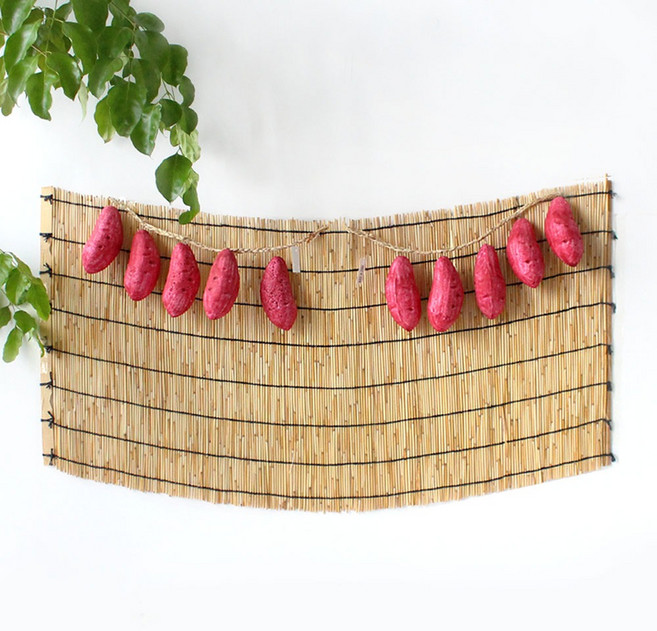 명절 전통 포토존 배경 고구마set ( 추석 행사 꾸미기 가을 한가위만들기 반려동물 생일 포토존 갈대발 인테리어 소품 ), 갈대발45cm 1개 고구마 2줄