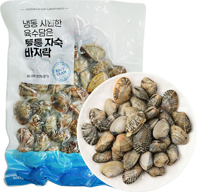 (배터짐) 깔끔 손질해감된 껍데기있는 자숙 바지락 (일요일&당일발송), 1개, 500g