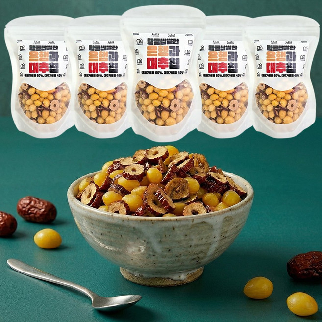 총750g 은행칩 대추칩 건강간식 은행튀김 저녁 사무실 간식, 5개, 150g