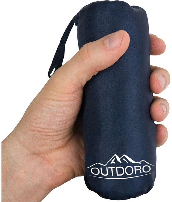 독일 아웃도로 Outdoro 초경량 여행용 극세사 침낭, 블루, 1개