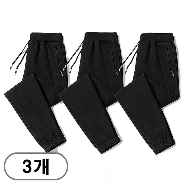 차쿠 1+1+1(3세트) 남녀공용 슬랙스바지 추리닝바지 트레이닝팬츠 작업바지 빅사이즈 중년 (4계절 겨울 기모)