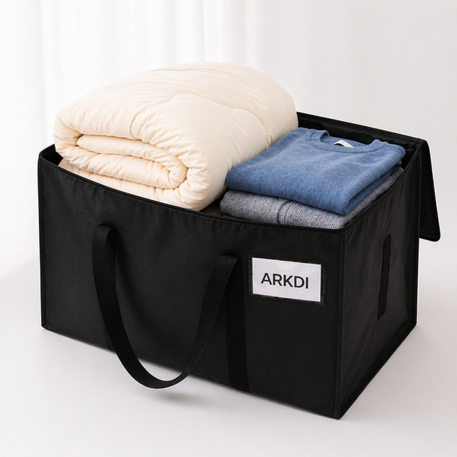 아크디 93L 대용량 수납 방수 이사박스, 블랙, 3개