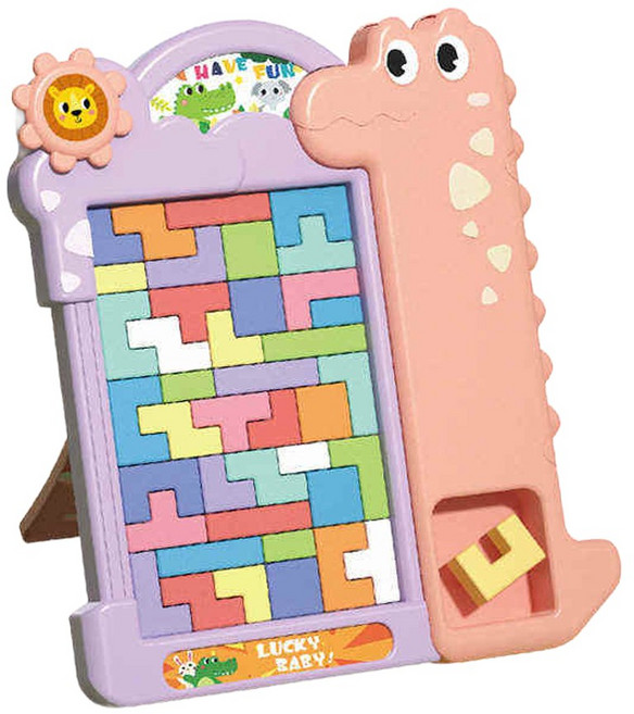 공룡 테트리스 퍼즐 블록 쌓기 입체 퍼즐 보드게임, 퍼플, 1개