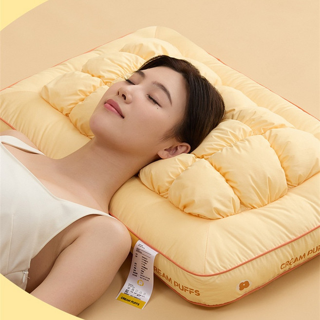 AOHAO 파인애플 베개 수면 필로우 구름빵, 1개, 화이트