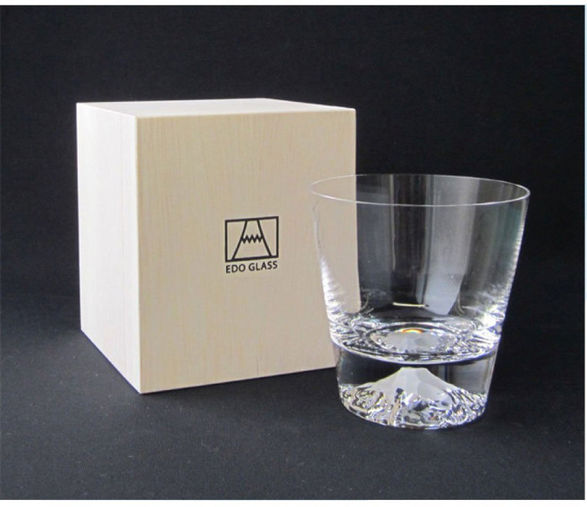 日本製 江戸硝子 富士山杯 威士忌杯, 1個