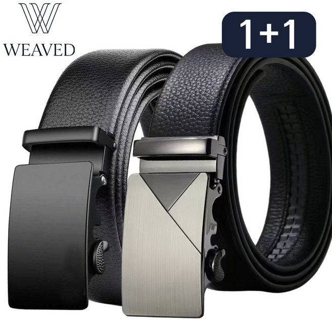 위브드 1+1 프리미엄 자동버클 가죽 남성 벨트