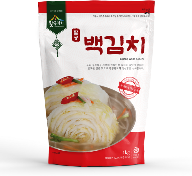 팔공 백김치 1kg (NEW 파우치), 1개