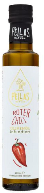 Pellas Nature Extra Virgin Olive Oil with Lemon - 올리브 오일 콜드프레스 그리스에서 테스트 우승 OK 코셔 첨가물 없음 250ml 병, 칠리와 올리브 오일