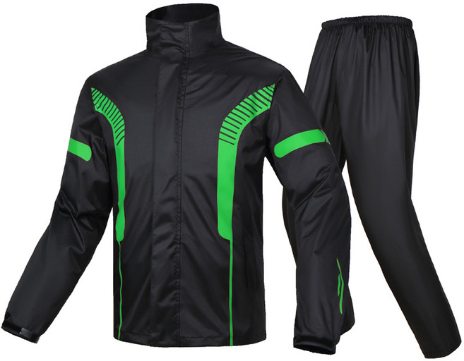 오토바이 우비 상하 세트 남자 우비 오토바이 라이딩, 초록색