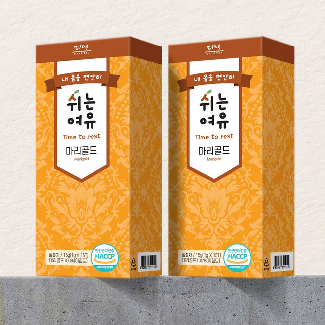 [본사직영] 쉬는여유 마리골드차 생분해 삼각티백 15티백, 20개, 15개입, 1g