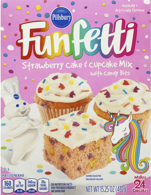 필스버리 펀페티 스트로베리 케이크 & 컵케이크 믹스, 1개, 432g