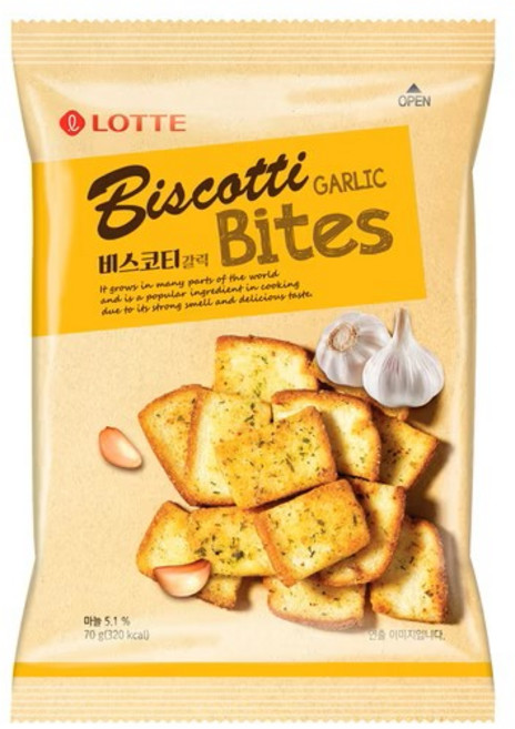 樂天 大蒜麵包餅 香脆蒜香, 70g, 1包