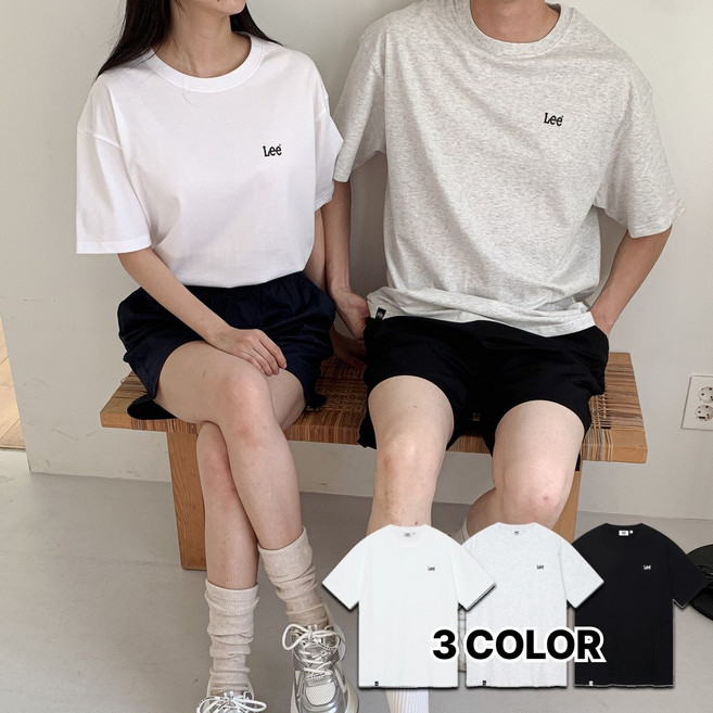 LEE 여성 남성 남녀공용 반팔티 반팔 쿨링여름 레이어드 기본 화이트 그레이 블랙 숏슬리브 티셔츠