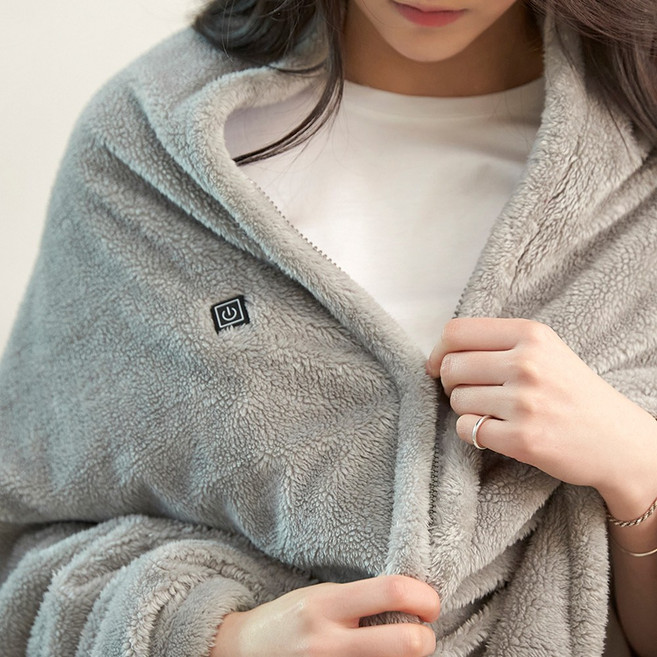 무선 USB 온열 전기 담요 발열 극세사 캠핑 차박, 2 그레이 단품