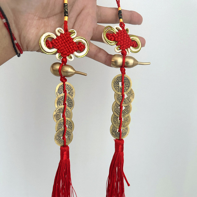 재물 행운 액막이 금띠 황동 호리병 엽전 오제전 2개