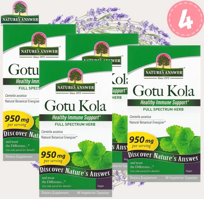 네이처스앤서 고투 콜라 병풀 Gotu Kola 475mg 90캡슐 4개, 90정 - 쿠팡