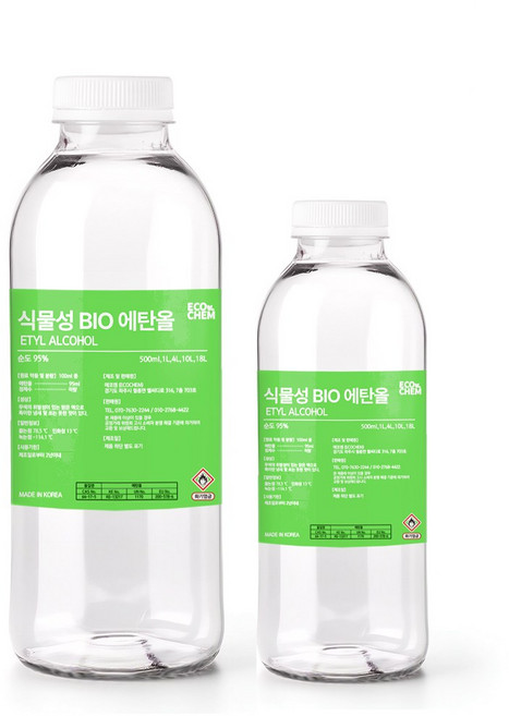 바이오 에탄올 식물성 95% Bio 고순도 프리미엄 불멍 에탄올난로 용, 1개, 1L