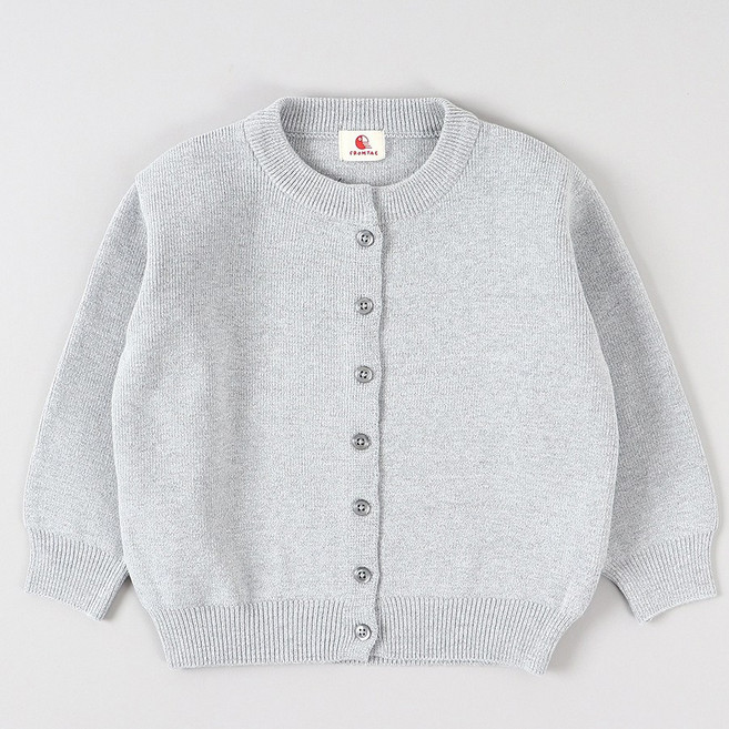 유아동 플레인 라운드 니트 가디건