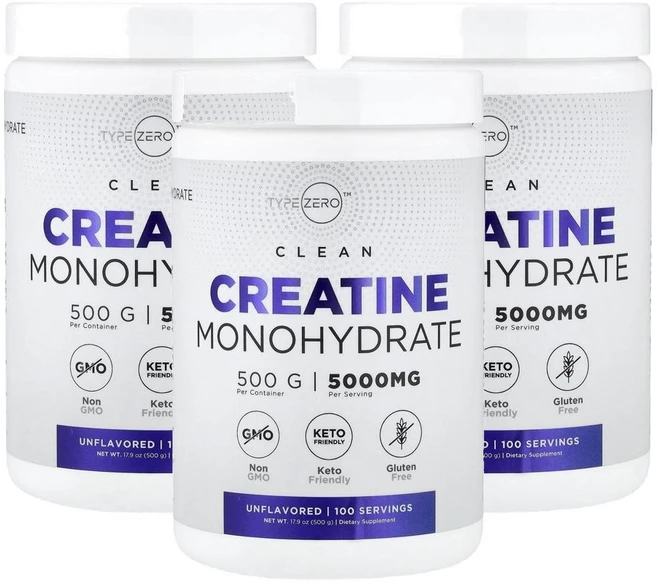 타입제로 클린 크레아틴 모노하이드레이트 언플래버드 TypeZero Clean Creatine Monohydrate Unflavored 500g, 3개 - 쿠팡