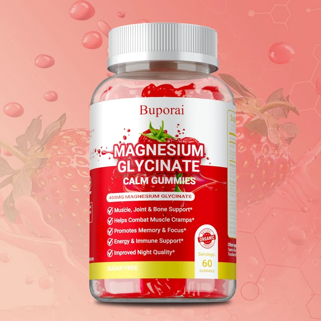 숙면 및 근육 경련 완화를 위한 마그네슘 글리시네이트 400mg 구미 | 비타민 B6 함유 고흡수 포뮬러 | 불안 완화 및 혈당 균형 유지, 2개, 60정 - 쿠팡