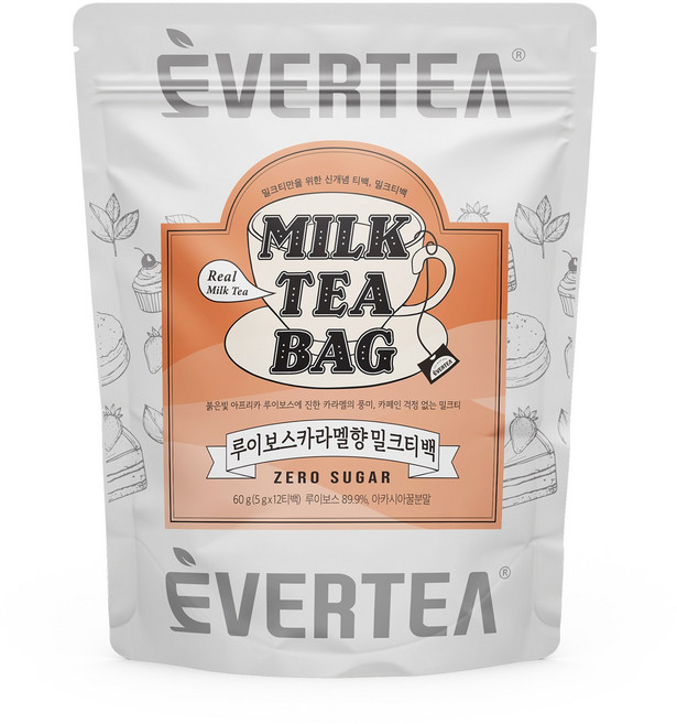 에버티 루이보스카라멜향 밀크티백, 1개, 12개입, 5g