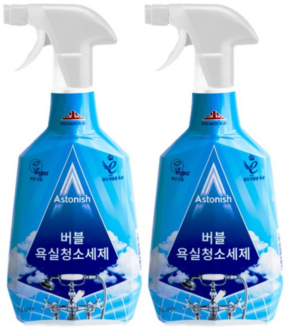 아스토니쉬 버블 욕실 청소 세제 스프레이, 750ml, 2개