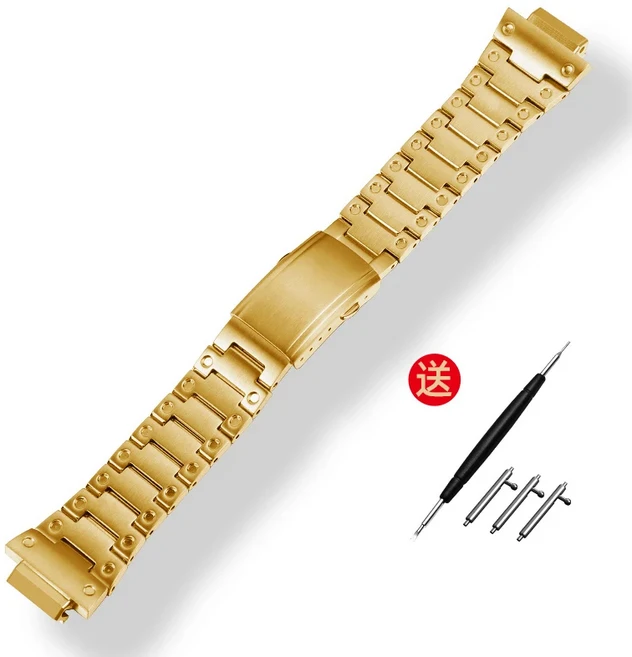 카시오 gshock GW-M5610 DW5600 GW-5000 GBM-2100 시계 밴드 솔리드 스틸 스트랩용 스테인레스, 01 금, 05 GM2100, 1개