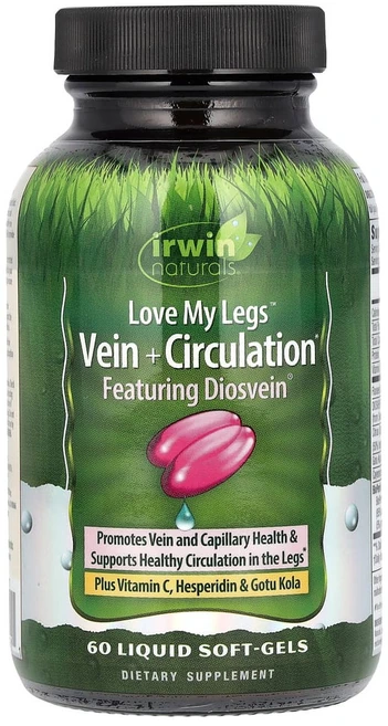 어윈네츄럴 Love My Legs 정맥 + 순환 액상 소프트젤 60정, IRW40251, 1개 - 쿠팡
