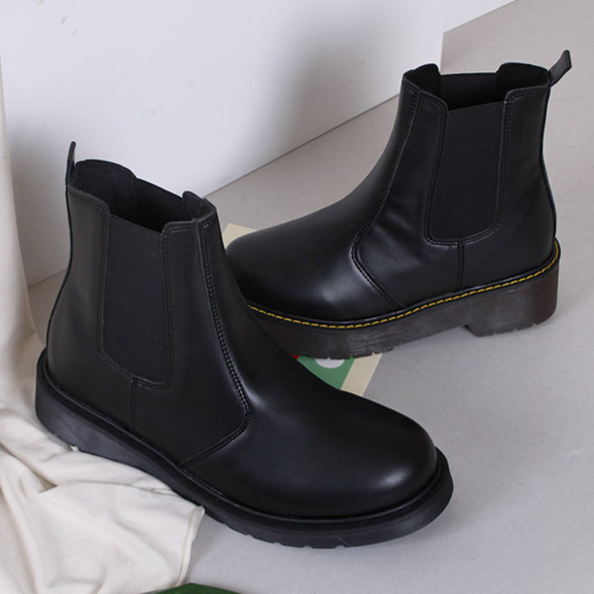 슈앤필 편안한 국내제작 여성 남성 커플 통굽 첼시부츠 하이탑 워커 워스