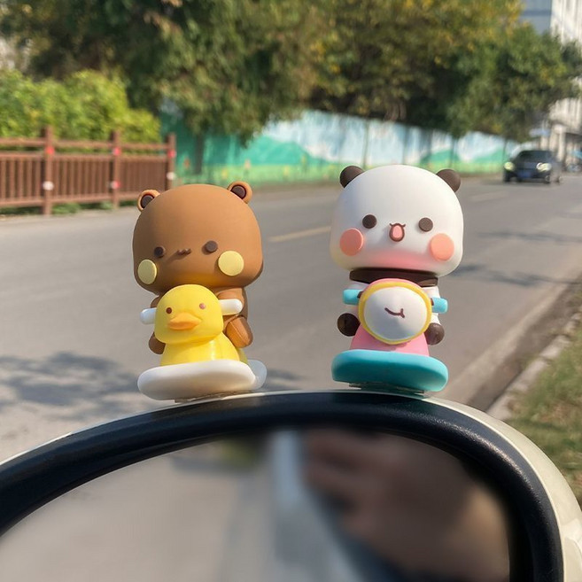 一二布布 電動車頭盔車載擺件 公路自行車摩托車車把裝飾 可愛小配件, 1個, 粘貼木馬一二【不含帽子風扇】