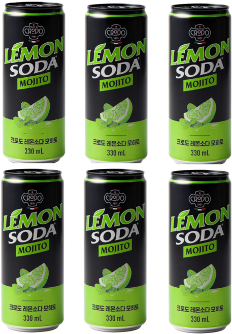 레몬소다 모히또 330ml 6개 레몬에이드 하이볼