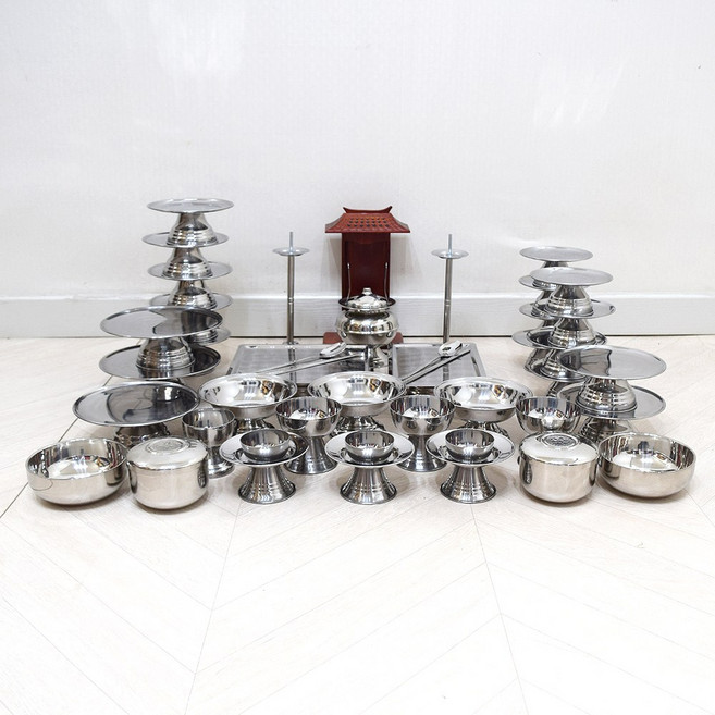 남원 향림공예 스텐 제기세트 47p (37p+주발세트 2개) 제사 제기 그릇, 1개, 스텐제기세트 47p