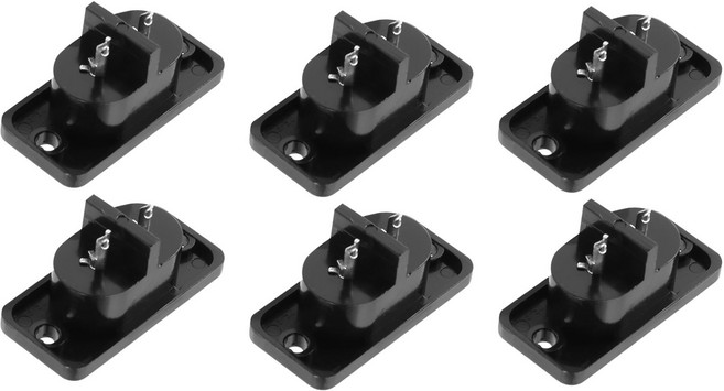 검정색 2핀 IEC320 C8 나사 장착 입구 플러그 소켓 AC 250V 2.5A 6개, 표시된 바와 같이