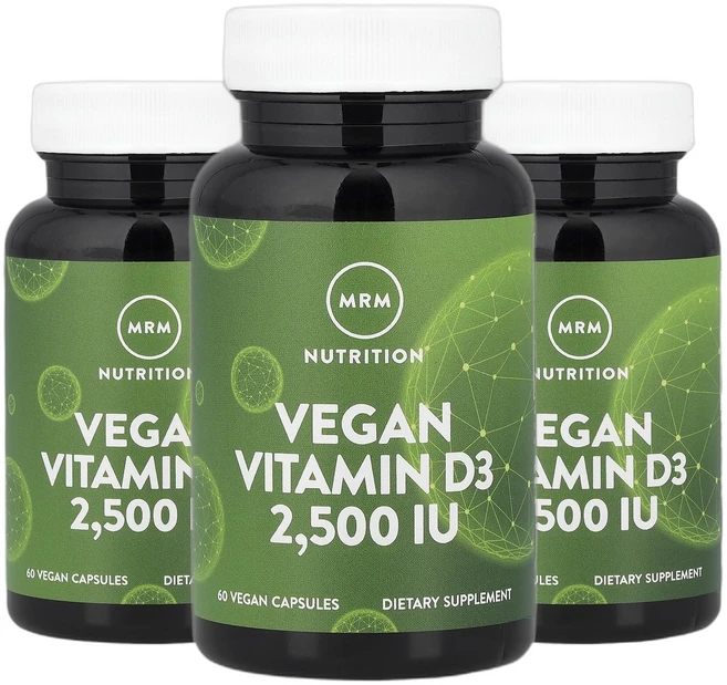 MRM 뉴트리션 비건 비타민D3 2 500IU 60베지캡슐, 3팩, 60정 - 쿠팡