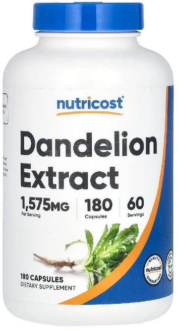 Nutricost Dandelion Root 민들레 뿌리 추출물 180캡슐 1일 1575mg, 1개, 180정 - 쿠팡