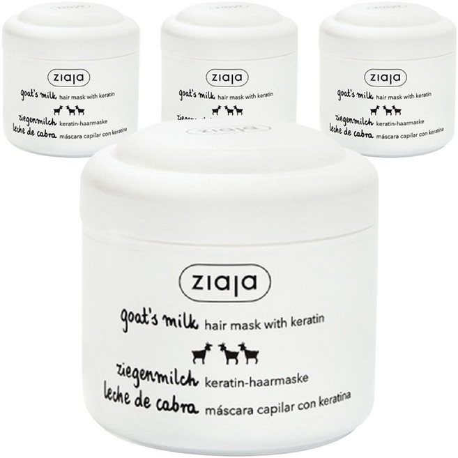 지아자 산양유 헤어 마스크 케라틴 함유, 4개, 200ml