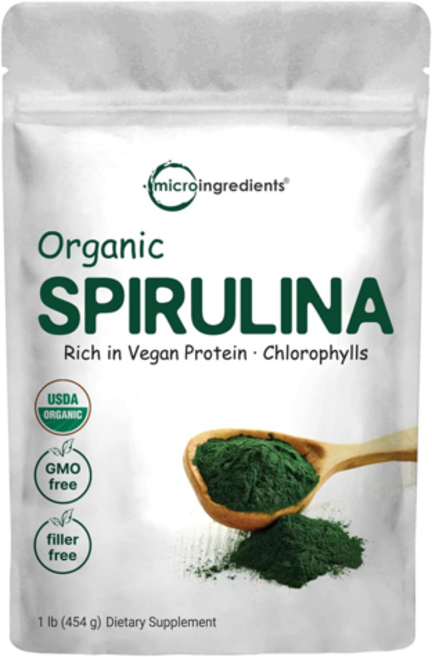 [정품보장]마이크로 인그리디언트 스피루니아 Micro Ingredients Spirulina Powder 파우더 454g 1팩, 1개