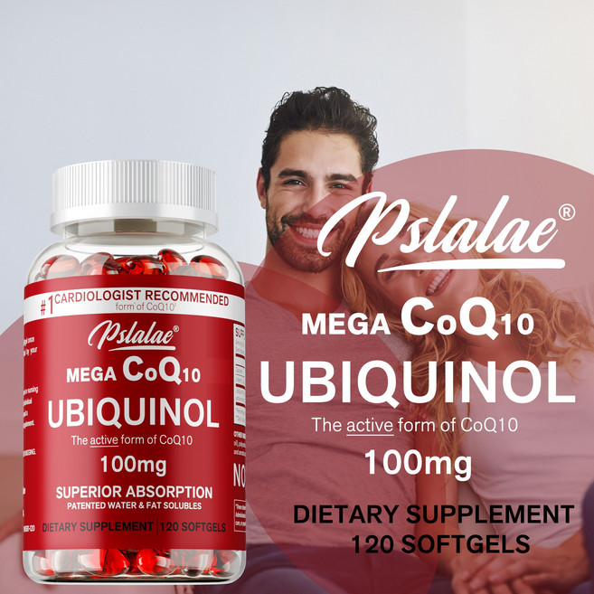 쿠놀 유비퀴놀 CoQ10 100mg 소프트 캡슐 메가 유비퀴놀 100mg - 뛰어난 흡수율 - 건강을 위한 활성형 코엔자임 Q10, 1개, 120정