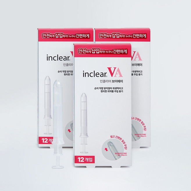[의료기기][SET] 인클리어VA 질정주입기구 질정 질좌제 삽입을 간편하게__실속세트 12개입 X 2개 3개 5개 10개