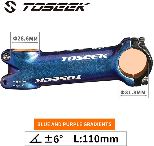 자전거 스템 산악 핸들바 스템 알루미늄 합금 눈부심 색상 고강도 31.8mm 6/17 도 60mm 70mm 80mm 90mm 100mm 110mm, wcs-Angle 6-110mm, 1개