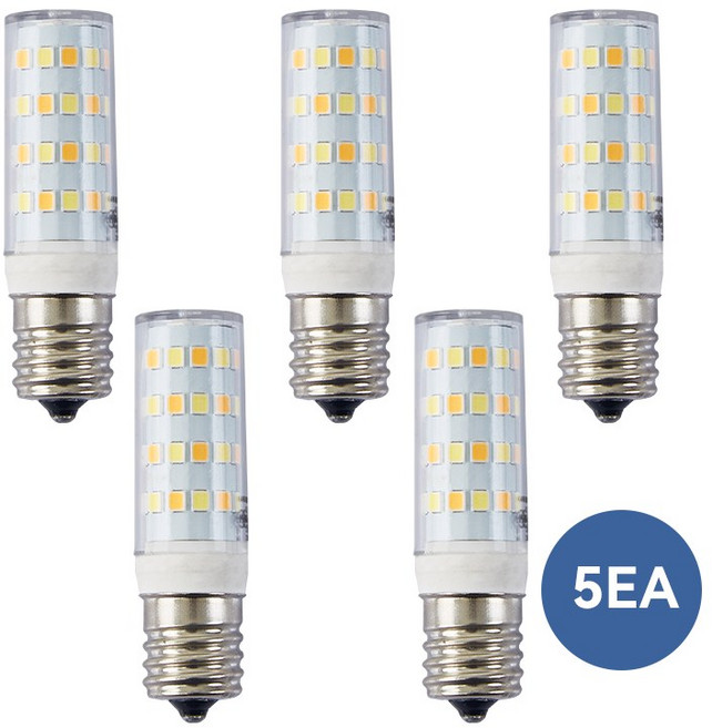 5와트급 3색변환 E17 미니 콘벌브, 5개, 전주백색