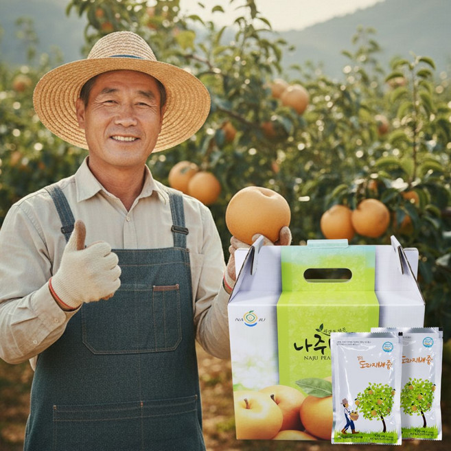 바른 나주 배도라지즙 기관지 목편안관리식품 과채주스, 50개, 120ml