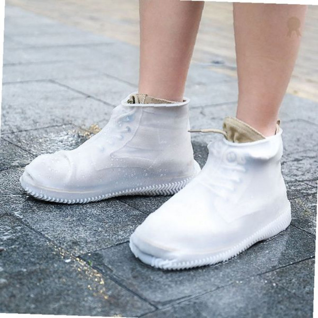 신발보호 우천시 실리콘재질 미끄럼방지 휴대용 접이식 방수덮개 장마철 바닥패턴, L, 1개