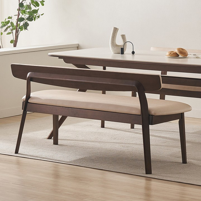 삼익가구 비안트 3인용 원목 등받이 벤치, 내추럴, 1개