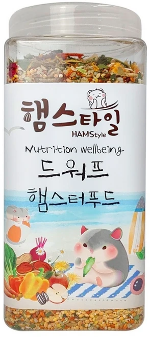 햄스타일 뉴트리션 웰빙 드워프 햄스터푸드 사료, 650g, 1개 - 쿠팡